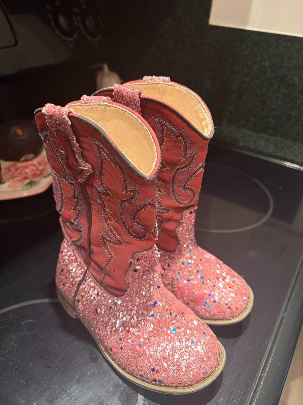 Amazon Pink Glitter Kids Cowboy Boots